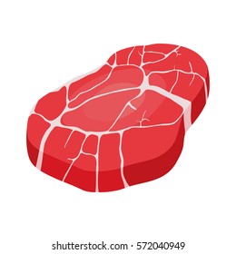 Fresh crude meat. Vector illustration.