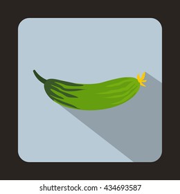 Fresh cucumber icon in flat style