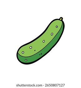 Fatia de pepino fresco com textura realista e gotas Ilustração Vetor