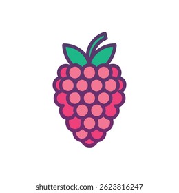 Um ícone culinário fresco representando framboesas, ideal para sobremesas e saladas.