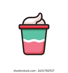 A fresh culinary icon representing yogurt cups, great for snacks.