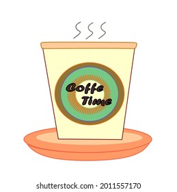 Fresh Cup of a coffe illustration. isolated on white background