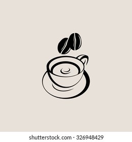 Fresh cup of hot coffee