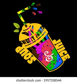fresh cup juice, for logo and flash card. my simple vector design.
