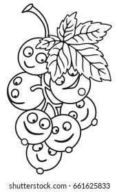 Fresh currant cartoon