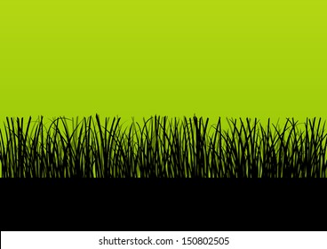 Fresh Cut Grass Landscape Detailed Silhouette Illustration Background Vector