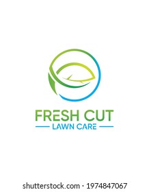 Fresh Cut lawn care vector logo template 