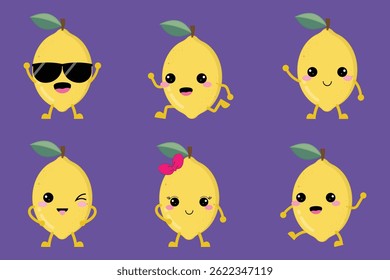 Fresh And Cute Cartoon Lemon Fruit Collection