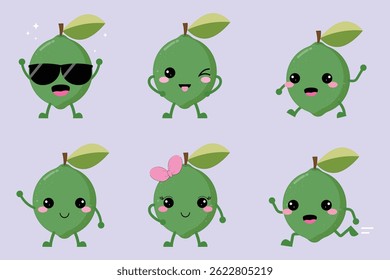 Fresh And Cute Cartoon Lime Fruit Collection