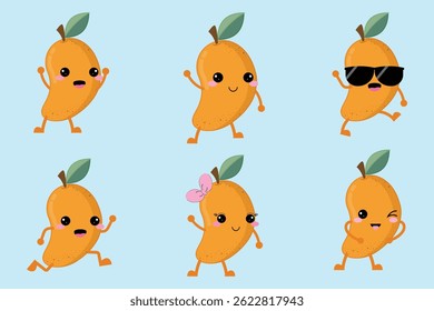 Fresh And Cute Cartoon Mango Fruit Collection