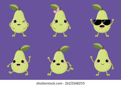 Fresh And Cute Cartoon Pear Fruit Collection