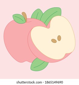 Aisladas manzanas vectoriales lindas y frescas