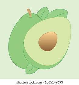 Los aguacates de los vectores lindos frescos aislados