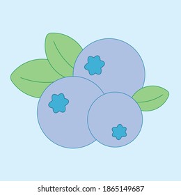 Fresh cute vector blueberries isolated