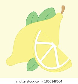 Fresh cute vector lemons isolated