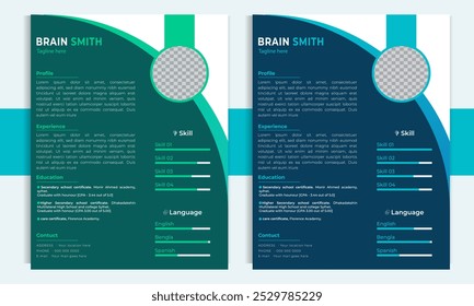 Fresh cv design templates. Clean and modern resume, cover letter business layout job applications. 