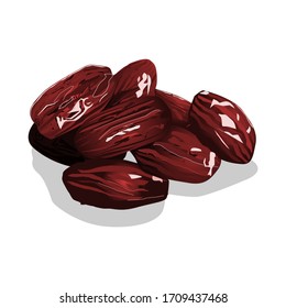 Fresh dates with a background, suitable for the symbol of fasting ramadan 