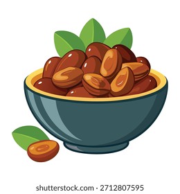 Fruta fresca de las fechas aislada en el fondo blanco – Ilustración vectorial realista