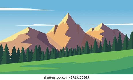 Fresco dia montanha paisagem vista