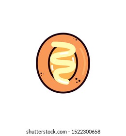 fresh and delicious bagel bread vector illustration design