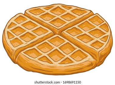 Frescos y deliciosos gofres belgas, ilustraciones vectoriales aisladas en fondo blanco