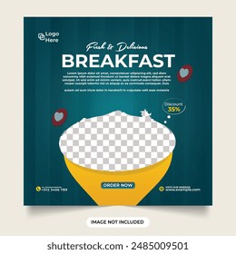 Fresh and delicious breakfast social media post. Special food social media banner template for facebook and instagram post template.