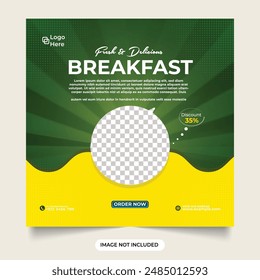 Fresh and delicious breakfast social media post. Special food social media banner template for facebook and instagram post template.