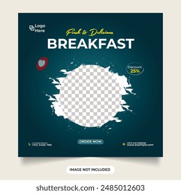 Fresh and delicious breakfast social media post. Special food social media banner template for facebook and instagram post template.