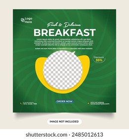 Fresh and delicious breakfast social media post. Special food social media banner template for facebook and instagram post template.