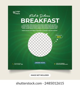 Fresh and delicious breakfast social media post. Special food social media banner template for facebook and instagram post template.