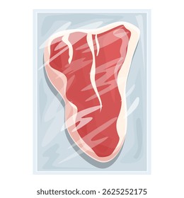 Ilustração de bife de desenho animado fresco e delicioso em estilo plano moderno para arte culinária, açougue e conceito de cozinha