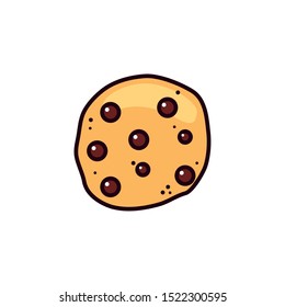fresh and delicious chocolate cookie vector illustration design