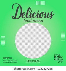 Fresh and delicious food social media post design template, Fast food social media post, delicious chicken or poster, Hot and Special food flyer design, free Delivery