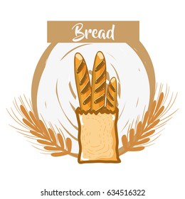 fresh and delicious french bread of wheat