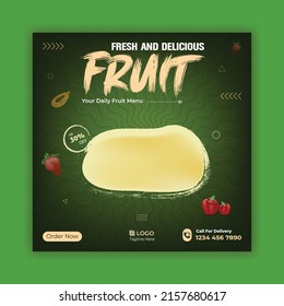 Fresh And Delicious Fruit Social Media Post Design Template