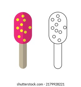 fresh delicious ice cream summer refreshing vector icon
