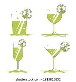 Fresh and delicious lemonade, chilled with beautiful lemonade made by illustrator.