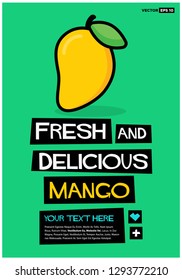 Fresh and Delicious Mango Retro Poster Design 