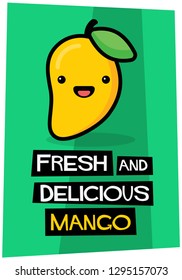 Fresh and Delicious Mango Retro Poster Design 