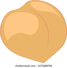 A fresh and delicious peach, vector, color drawing or illustration.