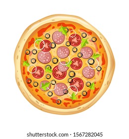 Fresh delicious pizza vector design illustration isolated on white background