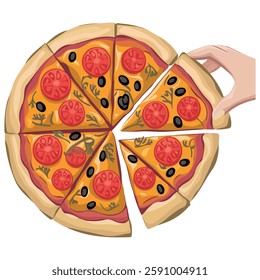 Fresh Delicious Pizza Vector Design