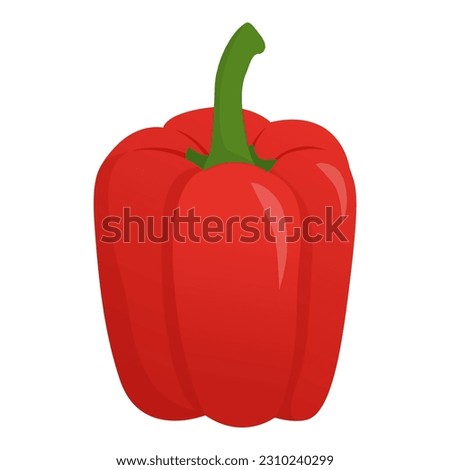 Fresh delicious red bell pepper isolated, diet and food concept