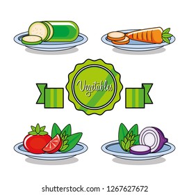 fresh and delicious set of vegetables