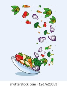 fresh and delicious set of vegetables