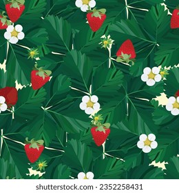 fresh delicious strawberry seamless pattern