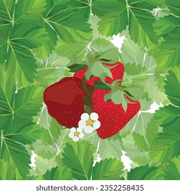 fresh delicious strawberry seamless pattern