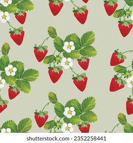 fresh delicious strawberry seamless pattern