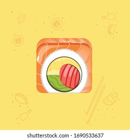 Fresh and delicious sushi vector design