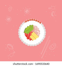 Fresh and delicious sushi vector design